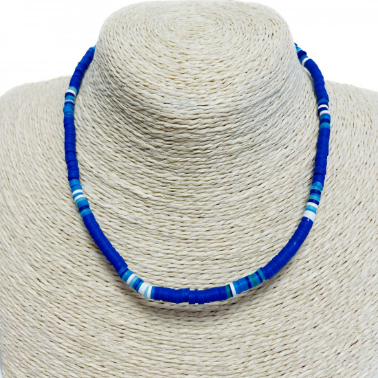 Mayorista collar Francia, collar heishi azul oscuro - Felizz