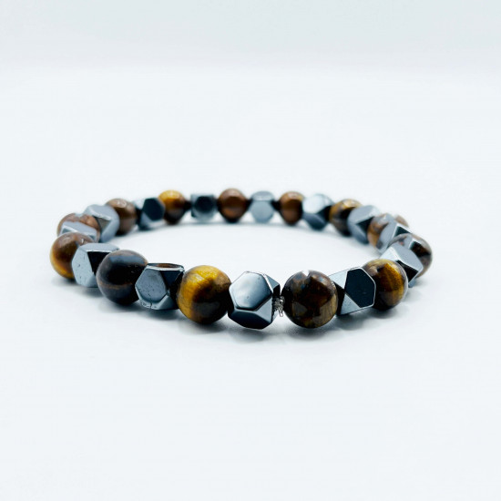 Grossista di gioielli minerali, bracciali minerali Occhio di tigre e ossidiana 4
