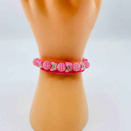 Pink bracelets for little girls, costume jewelry for professionals - Felizz