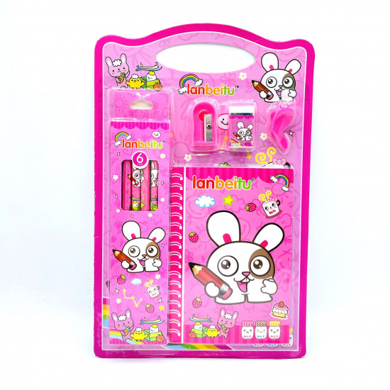 Grossiste gadget pour filles, vente en gros set de papeterie lapin carnet