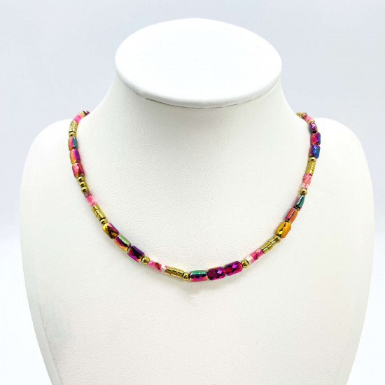 Fournisseur colliers en perles fantaisie, collier perles balinaises GN18-43N