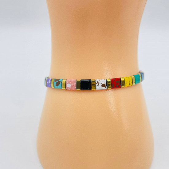 Fournisseur perles bijoux, bracelet perles balinaises GN18-65 Multi