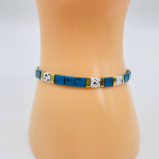 Proveedor cuentas bisutería, pulsera cuentas balinesas GN18-65 Azul