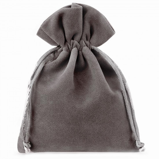 Emballage bijoux, bourse cadeau velours gris foncé - Felizz
