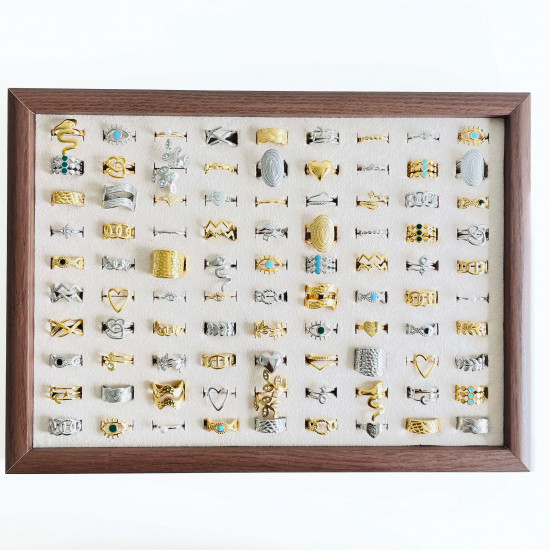 Edelstahlring-Display für den Einzelhandel 90 Stück - Felizz