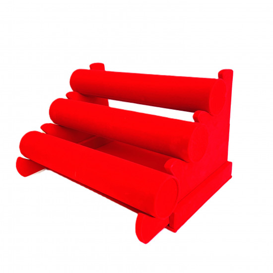 3-tier red velvet bracelet display - Felizz