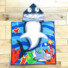 Mantellina da bagno per bambini con squalo blu