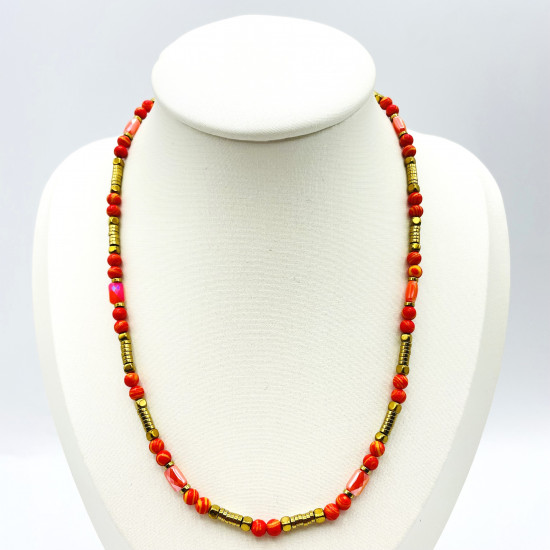 Fornitore collane di perle, fantasia, collana di perle balinesi GN18-31N RED