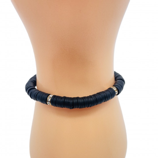 Bracelets heishi coloris noir, grossiste bijoux fantaisies