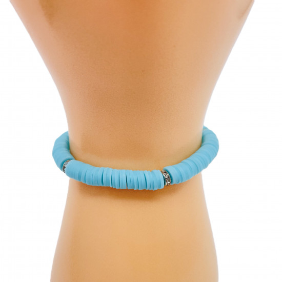 Heishi-Armbänder, hellblau, Großhändler für Modeschmuck