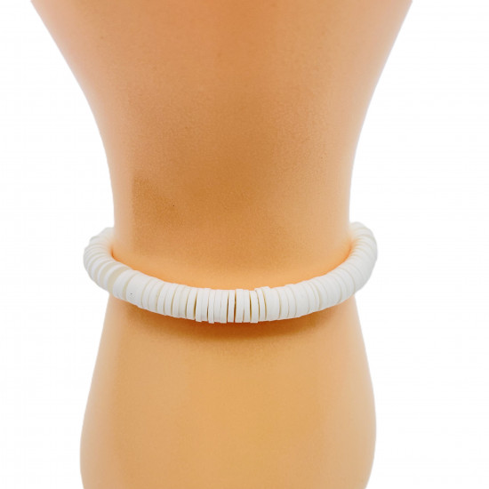 Braccialetti di heishi bianco spesso, gioielli di moda all'ingrosso