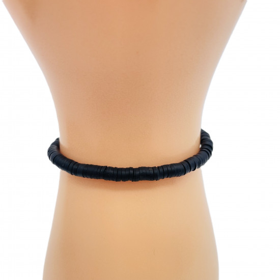 Bracelets heishi fin noir, grossiste bijoux fantaisies