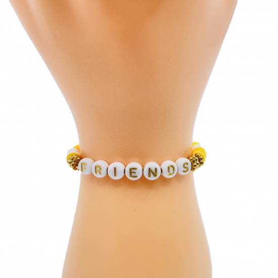 Braccialetti heishi friends jaune, gioielli di moda all'ingrosso