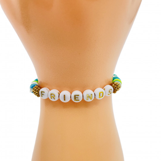 Bracelets heishi friends green, wholesale costume jewelry