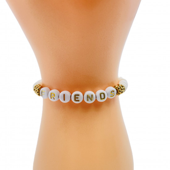 Bracciali heishi amici bianchi, bigiotteria all'ingrosso