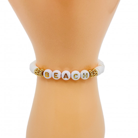 Armbänder heishi beach weiß, großhändler modeschmuck