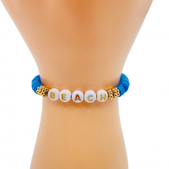 Bracelets heishi beach bleu foncé, grossiste bijoux fantaisies