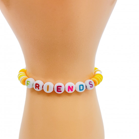 Pulseras heishi friends color amarillo, bisuteria al por mayor