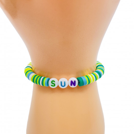 Bracciali heishi sun colore verde, gioielli di moda all'ingrosso