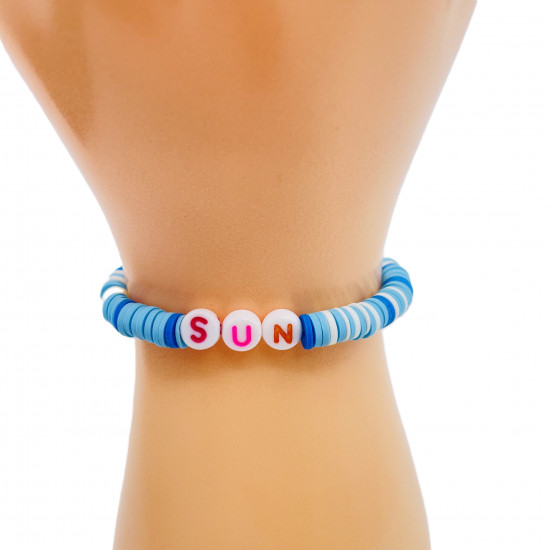 Braccialetti solari Heishi colore blu, gioielli di moda all'ingrosso
