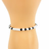 Heishi white bracelet with black beads