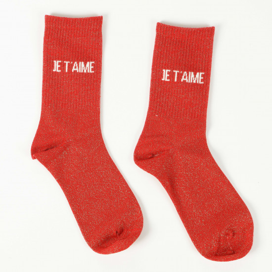 Supplier glitter socks, model JE T'AIME
