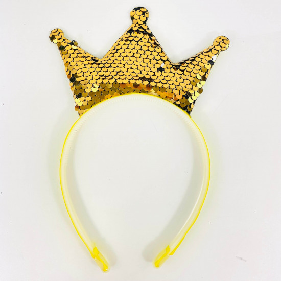Supplier gadgets for girls, set of yellow crown glitter headbands