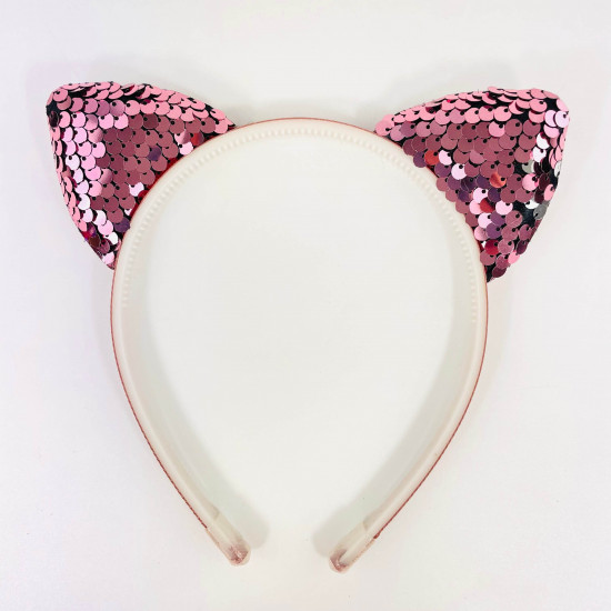 Fournisseur gadget pour filles, serre-têtes à paillettes oreilles rose