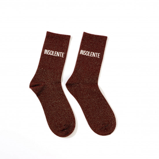 Gold, silver and multicolored sequined socks INSOLENTE
