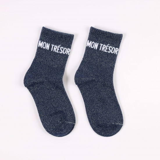 Fournisseur chaussettes paillettes petite taille, modèle MON TRÉSOR