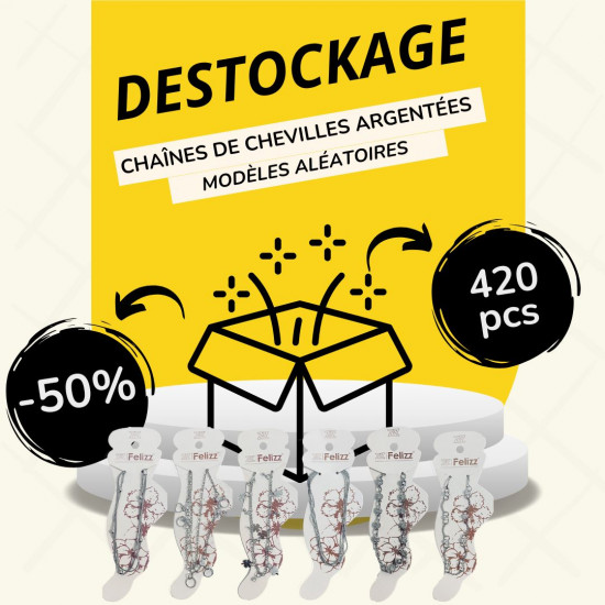 Pack Destockage Silberne Dübelketten - 420 Stück