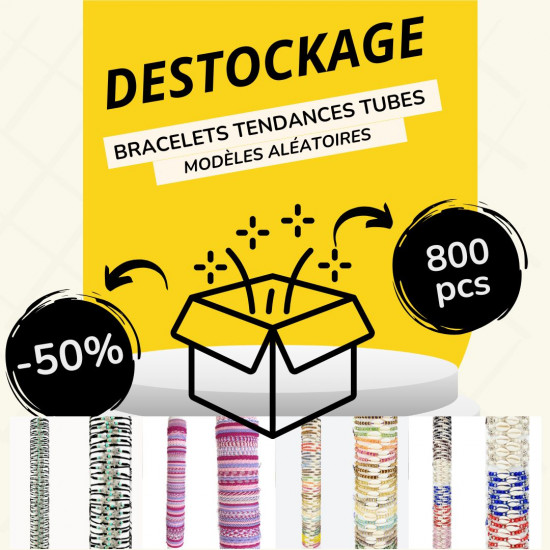 Confezioni Braccialetti tendenze tubi Destockage - 800 pezzi,