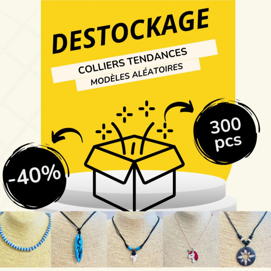 Pack Destockage colliers tendances – 300 pièces