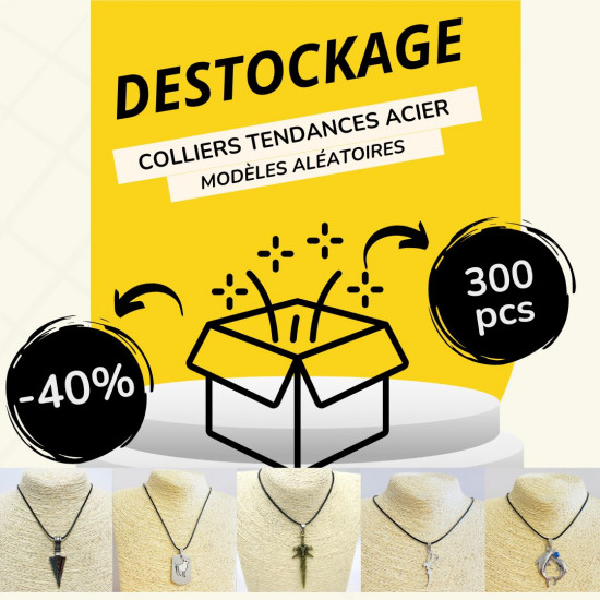 Collane in acciaio di tendenza in confezione risparmio - 300 pezzi