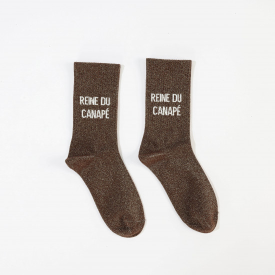 Chaussettes à paillettes femme Reine Du Canapé ✨ | Felizz