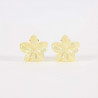 2 Small pearly yellow flower clips