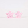 2 Petites pinces fleurs rose nacrées