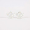 2 Small pearly matte flower clips