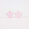 2 Clips de flores pequeñas de color rosa translúcido