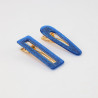 Set di 2 clip glitterate blu scuro