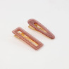 Lot de 2 Barrettes à paillettes Vieux rose