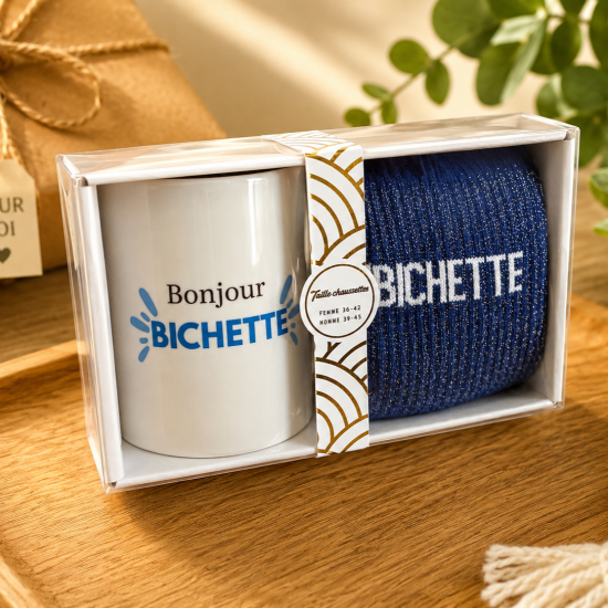 Set de regalo Taza + Calcetines de purpurina - Idea de regalo para mujer