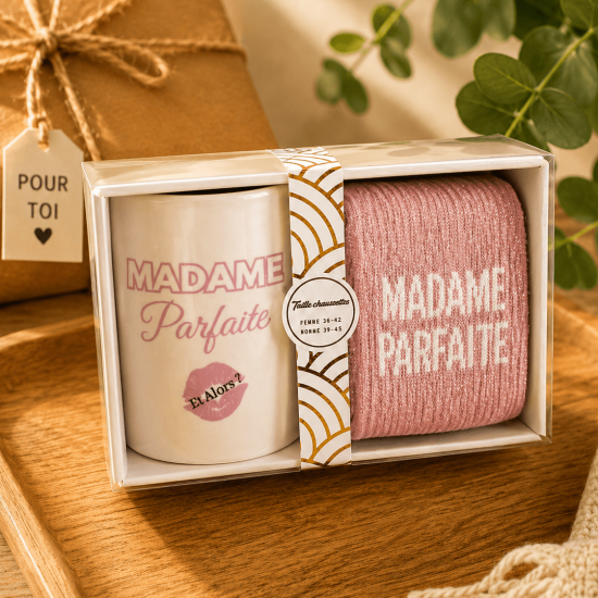 Coffret Cadeau Femme : Mug & Chaussettes Pailletées