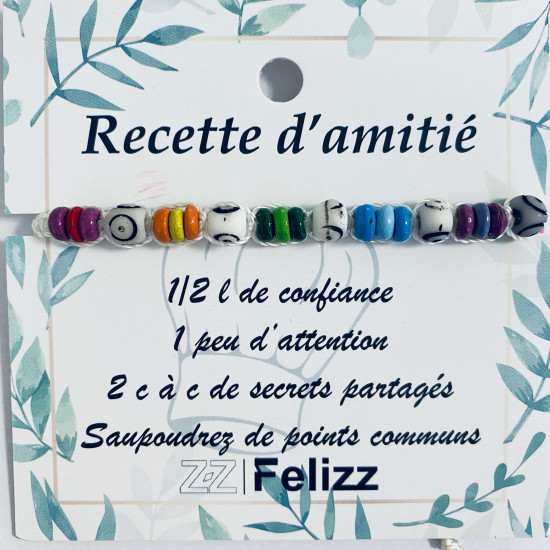 Proveedor de bisutería Pulseras "Receta para la amistad" - Felizz