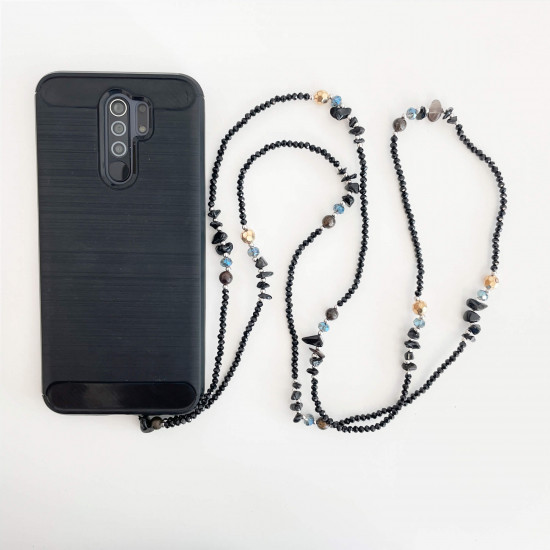 Großhändler trendiger Telefonschmuck, langes Modell schwarz - Felizz