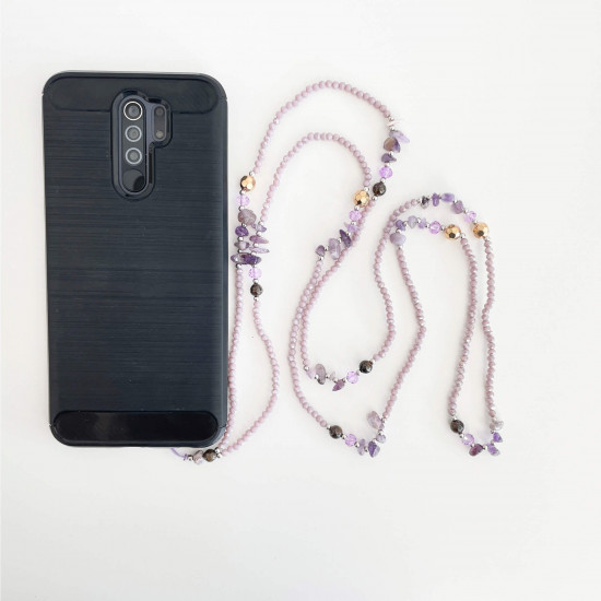 Grossiste bijoux de téléphone tendance, modèle long lila - Felizz