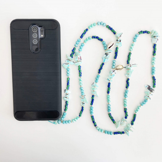Großhändler trendiger Telefonschmuck, langes Modell türkis- Felizz