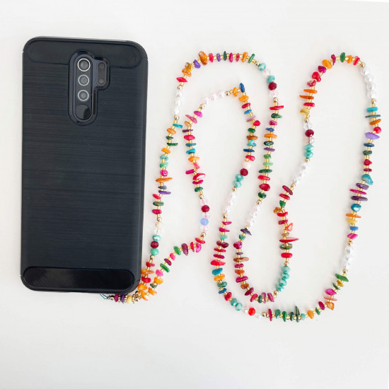 Grossiste bijoux de téléphone, modèle long pierres colorés - Felizz