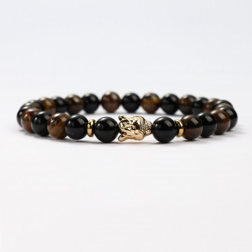 Bracciali minerali Occhio di tigre e ossidiana 2