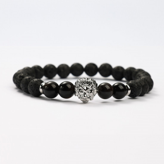 Grossiste bijoux minéraux, Bracelets minéraux Pierre de Lave et Obsidienne